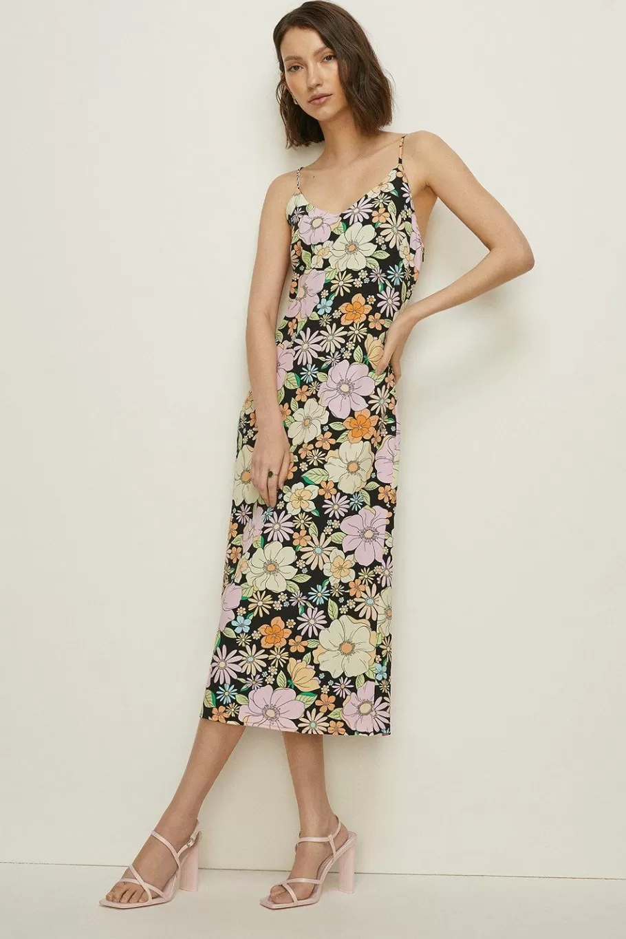 Oasis Acid Printed Midi Slip Dress Floral Sale