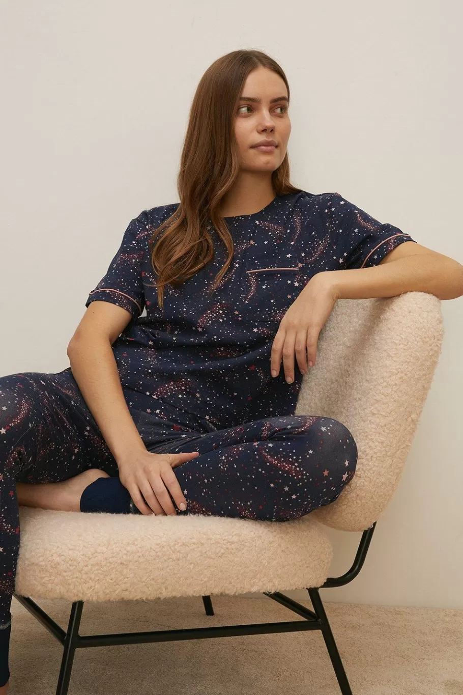 Oasis All Over Star Print Pyjama Set Navy Best