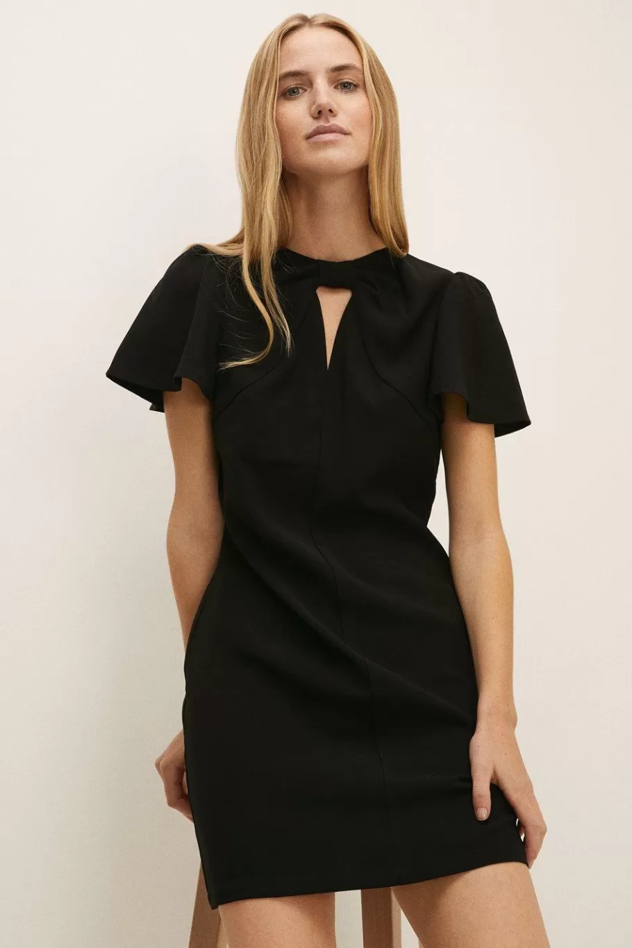 Oasis Angel Sleeve Tailored Dress Black Best Sale