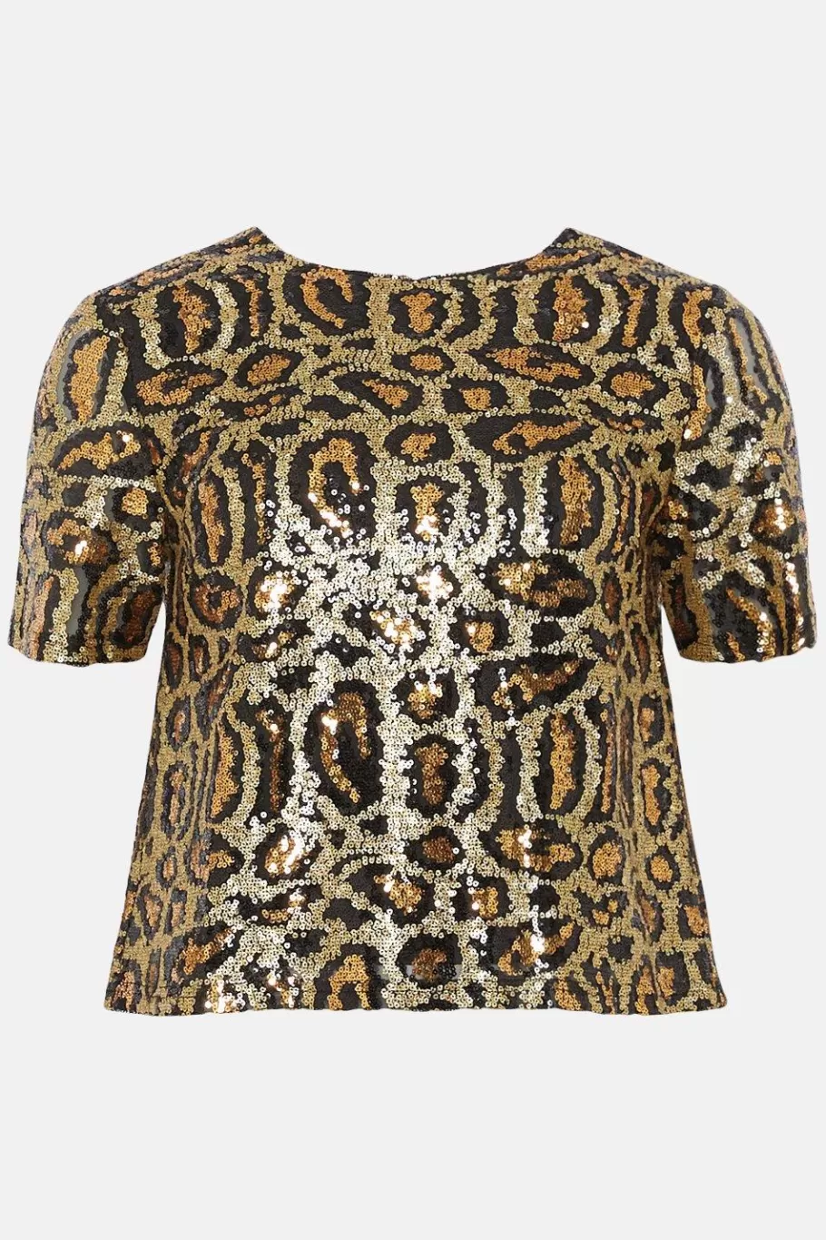 Oasis Animal Sequin Boxy Short Sleeve T-Shirt Metallic Gold Online