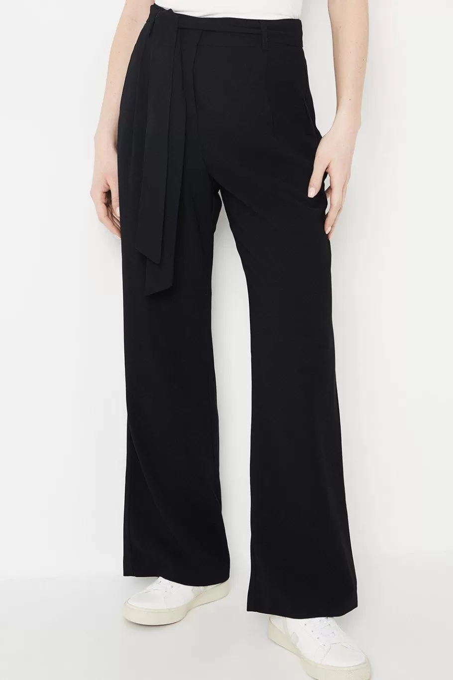 Oasis Belted Wide Leg Trouser Black Hot