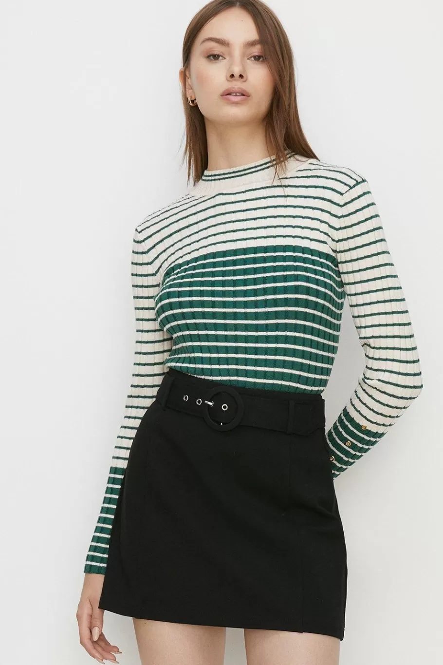 Oasis Block Stripe Bretton Jumper Navy Best Sale