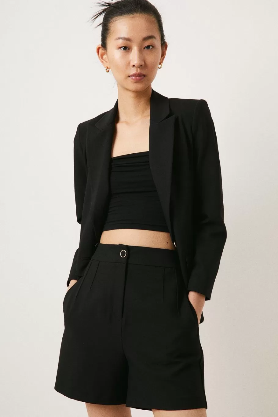 Oasis Boyfriend Tailored Stretch Blazer Black Cheap