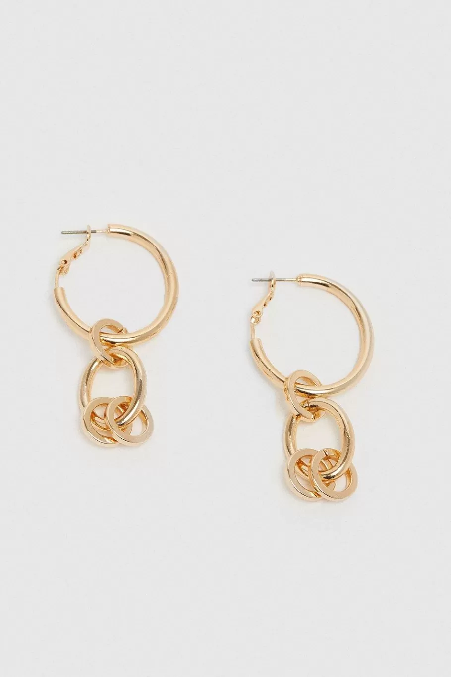 Oasis Chain Detail Drop Earrings Gold Clearance