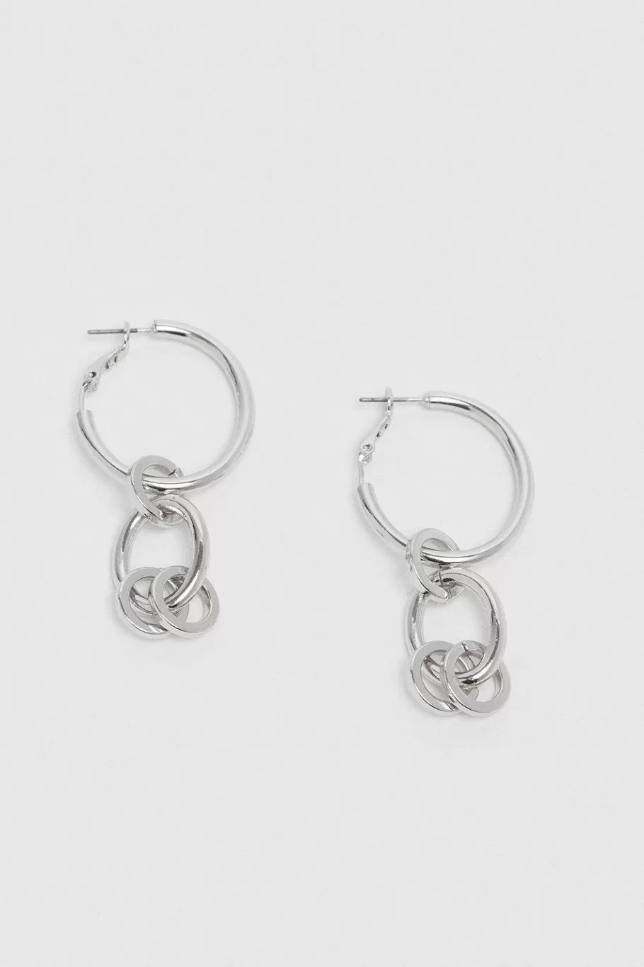 Oasis Chain Detail Drop Earrings Silver Flash Sale