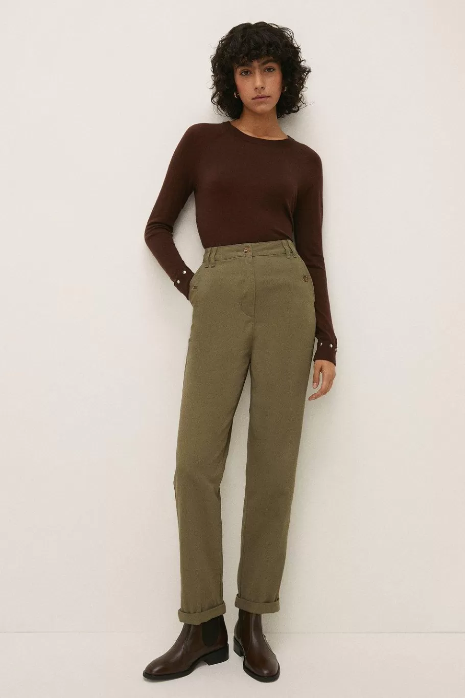 Oasis Classic Chino Trouser Khaki Best Sale