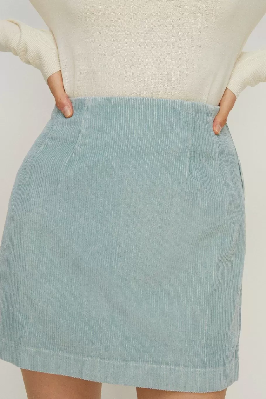 Oasis Cord High Waist Mini Skirt Teal Online