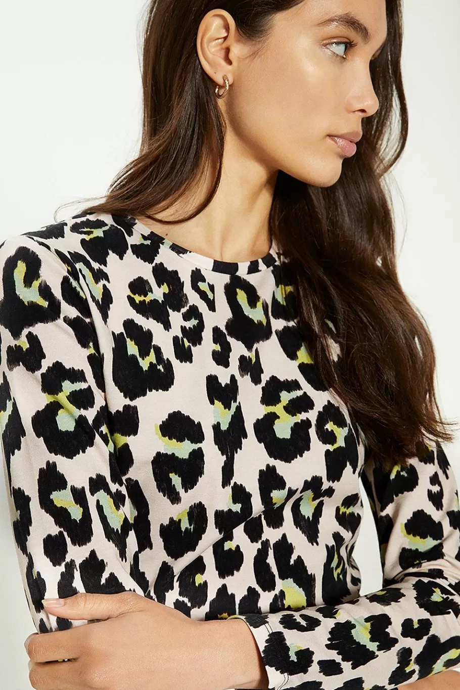 Oasis Cotton Animal Crew Neck Long Sleeve Top Multi Store