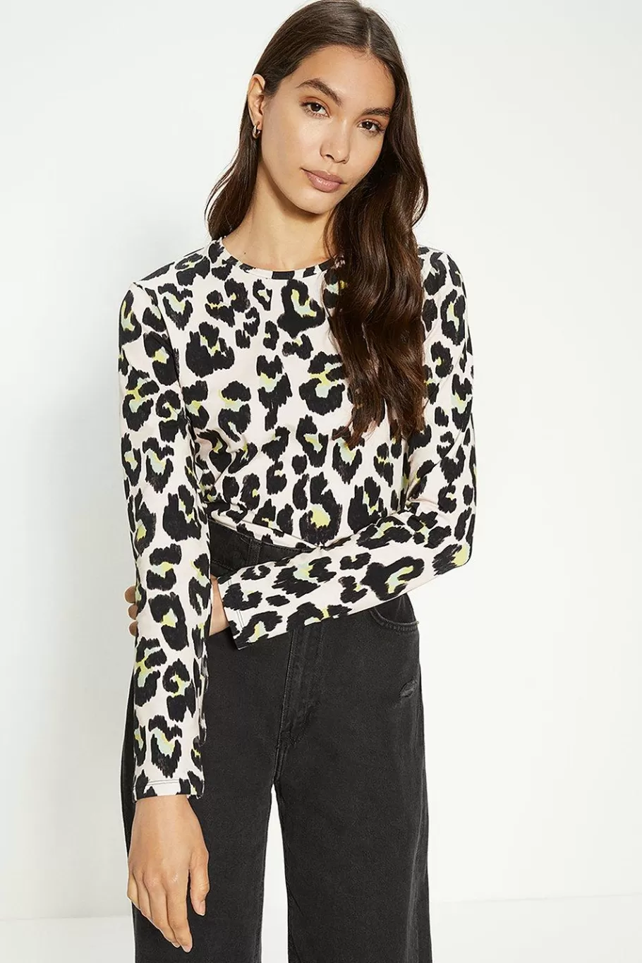 Oasis Cotton Animal Crew Neck Long Sleeve Top Multi Store