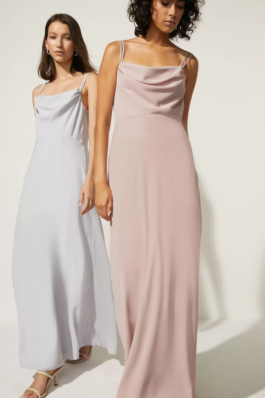 Oasis Cowl Double Strap Midi Dress Blush Outlet