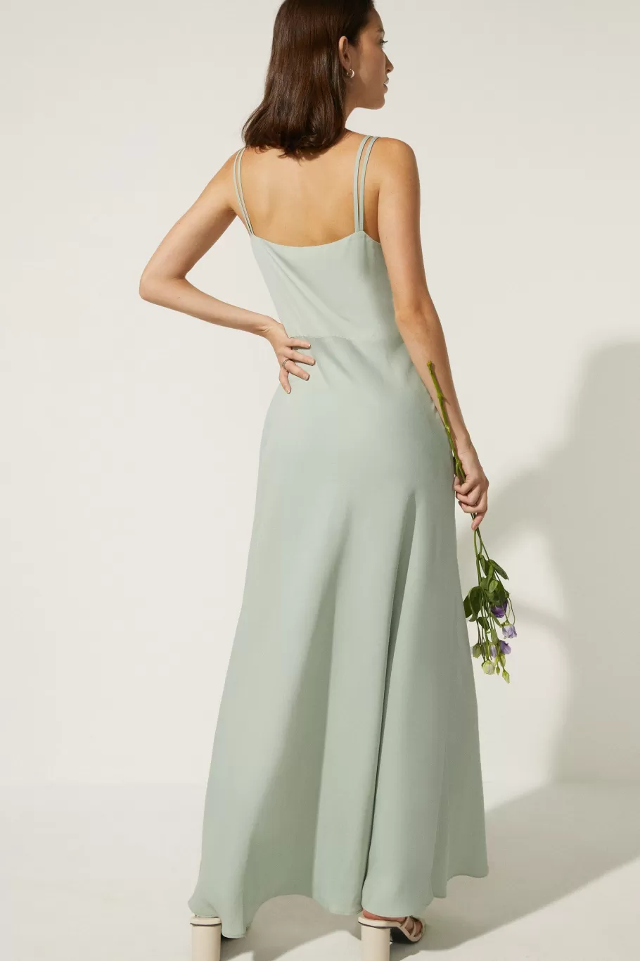 Oasis Cowl Double Strap Midi Dress Sage Fashion