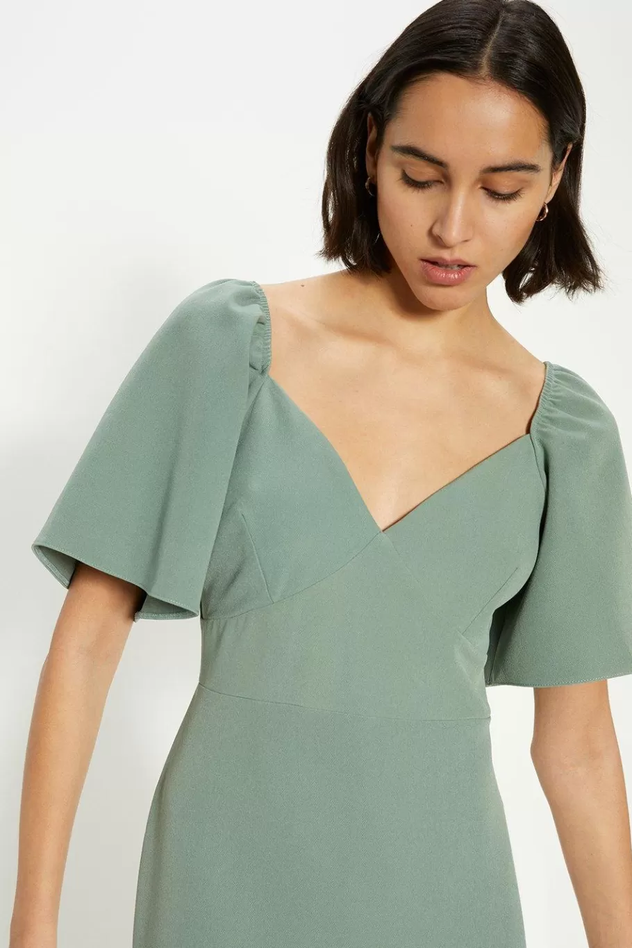 Oasis Crepe Cut Out Pencil Dress Sage Best