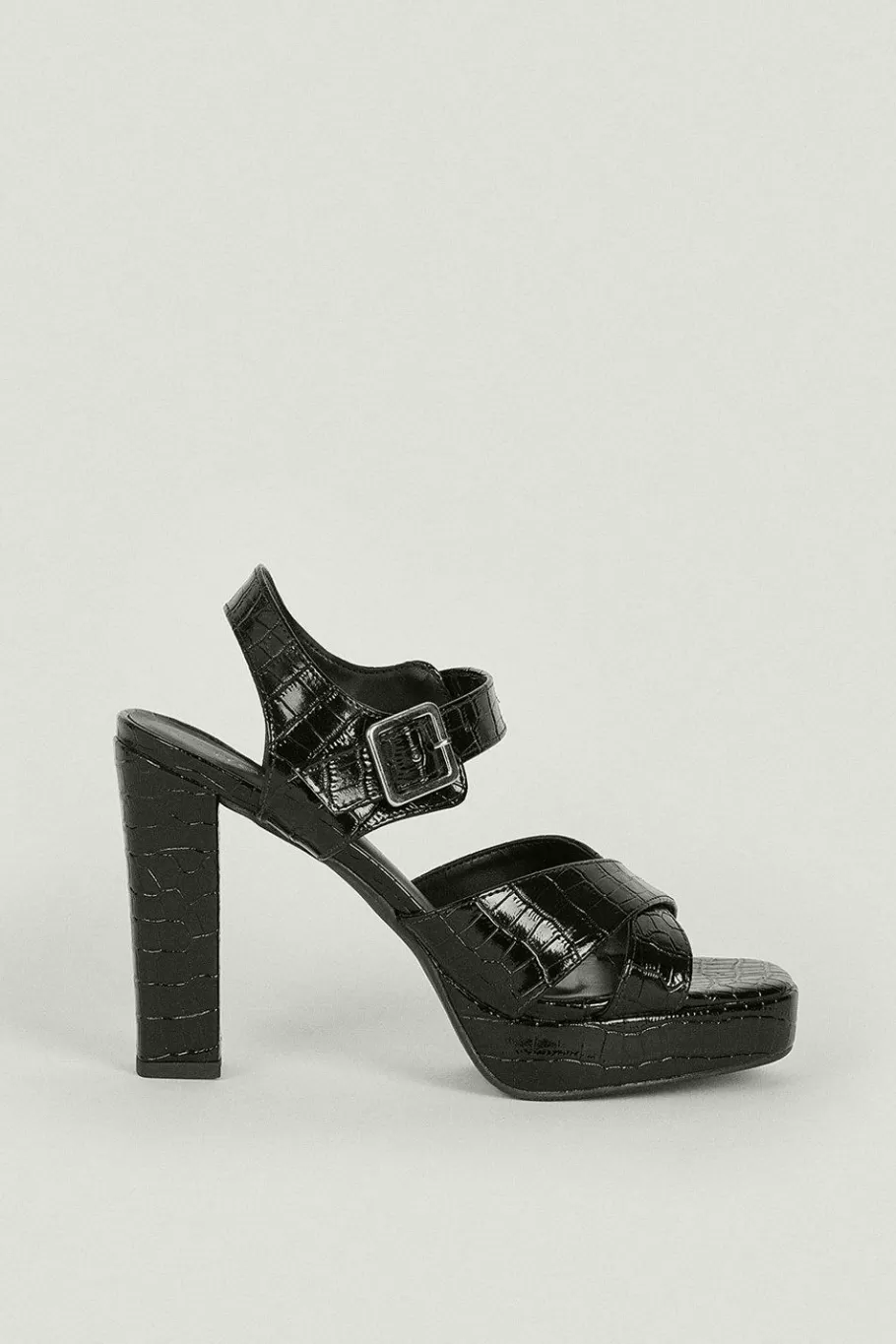 Oasis Cross Strap Platform Sandals Black Clearance