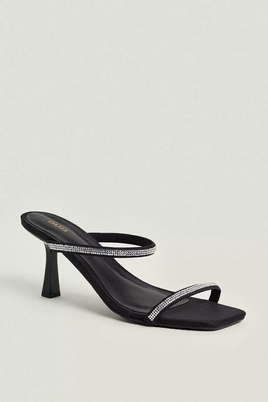 Oasis Diamante Detail Heeled Sandal Black Sale