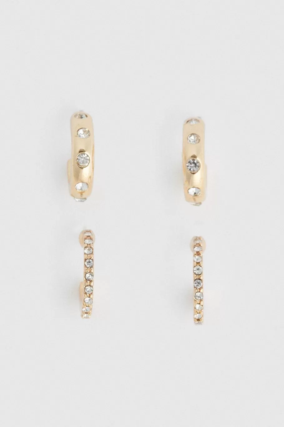 Oasis Diamante Detail Two Pack Earrings Gold Fashion