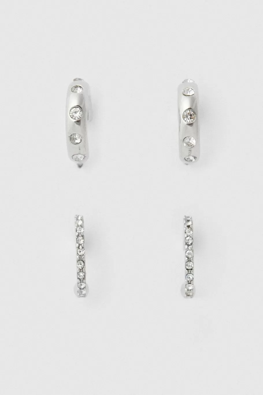 Oasis Diamante Detail Two Pack Earrings Silver Online