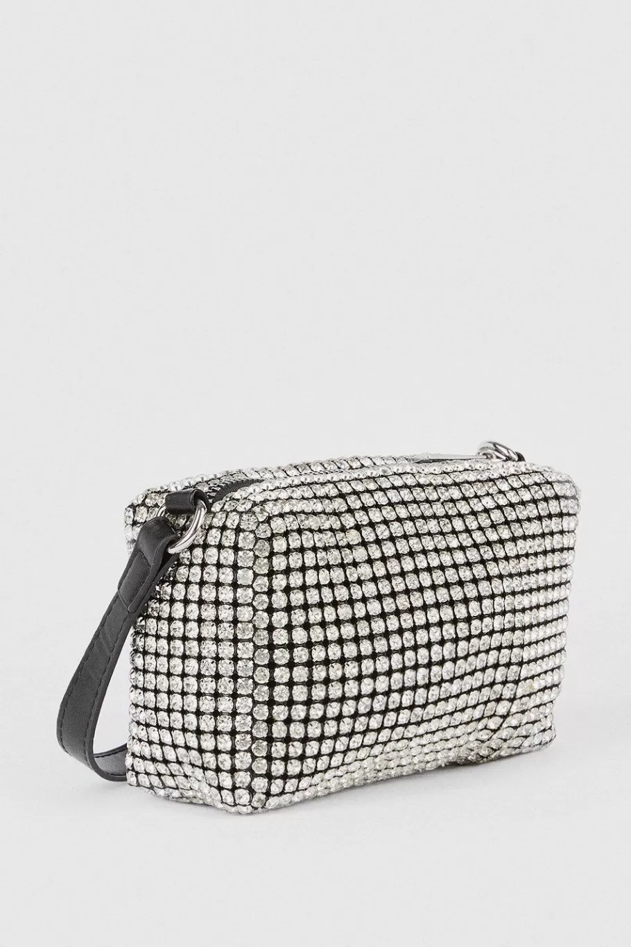 Oasis Diamante Shoulder Bag Silver Store