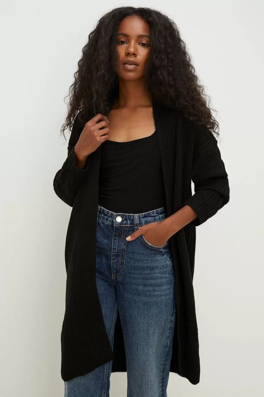 Oasis Edge To Edge Oversized Cardigan Black Cheap