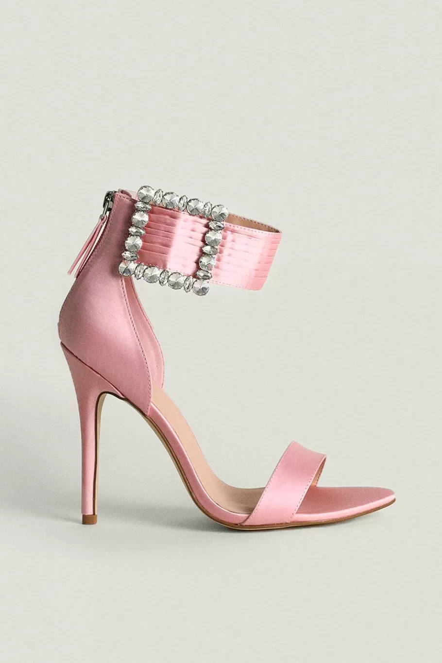 Oasis Embellished Buckle Detail Stiletto Heel Blush New