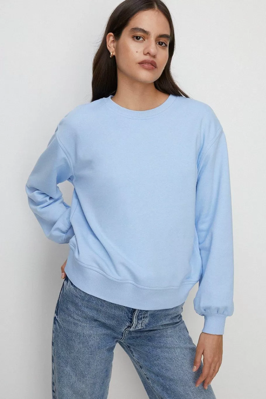 Oasis Essential Crew Neck Sweat Blue New