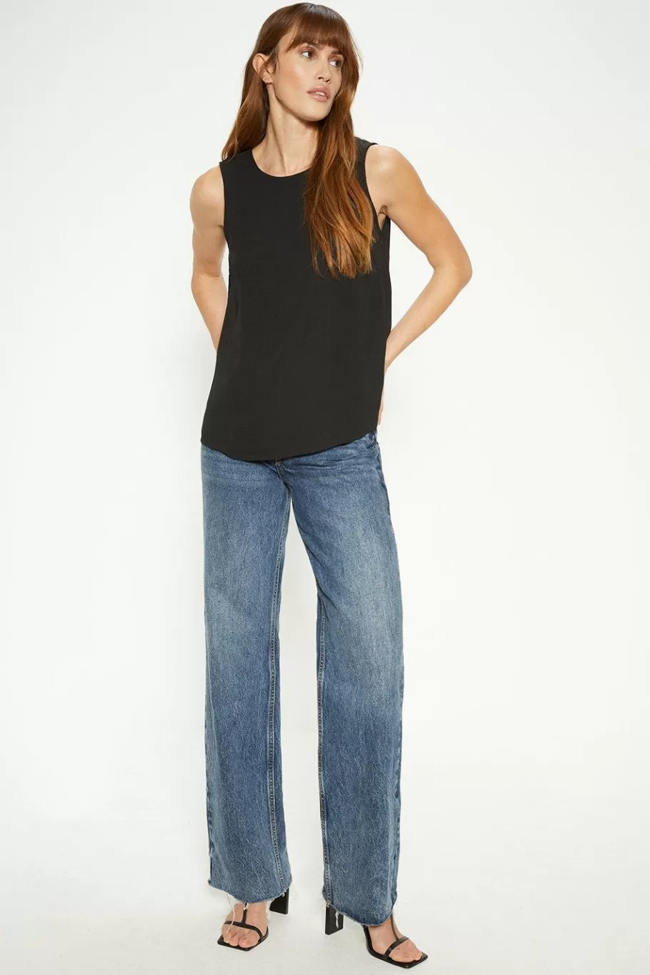 Oasis Essential Woven Shell Top Black Best Sale