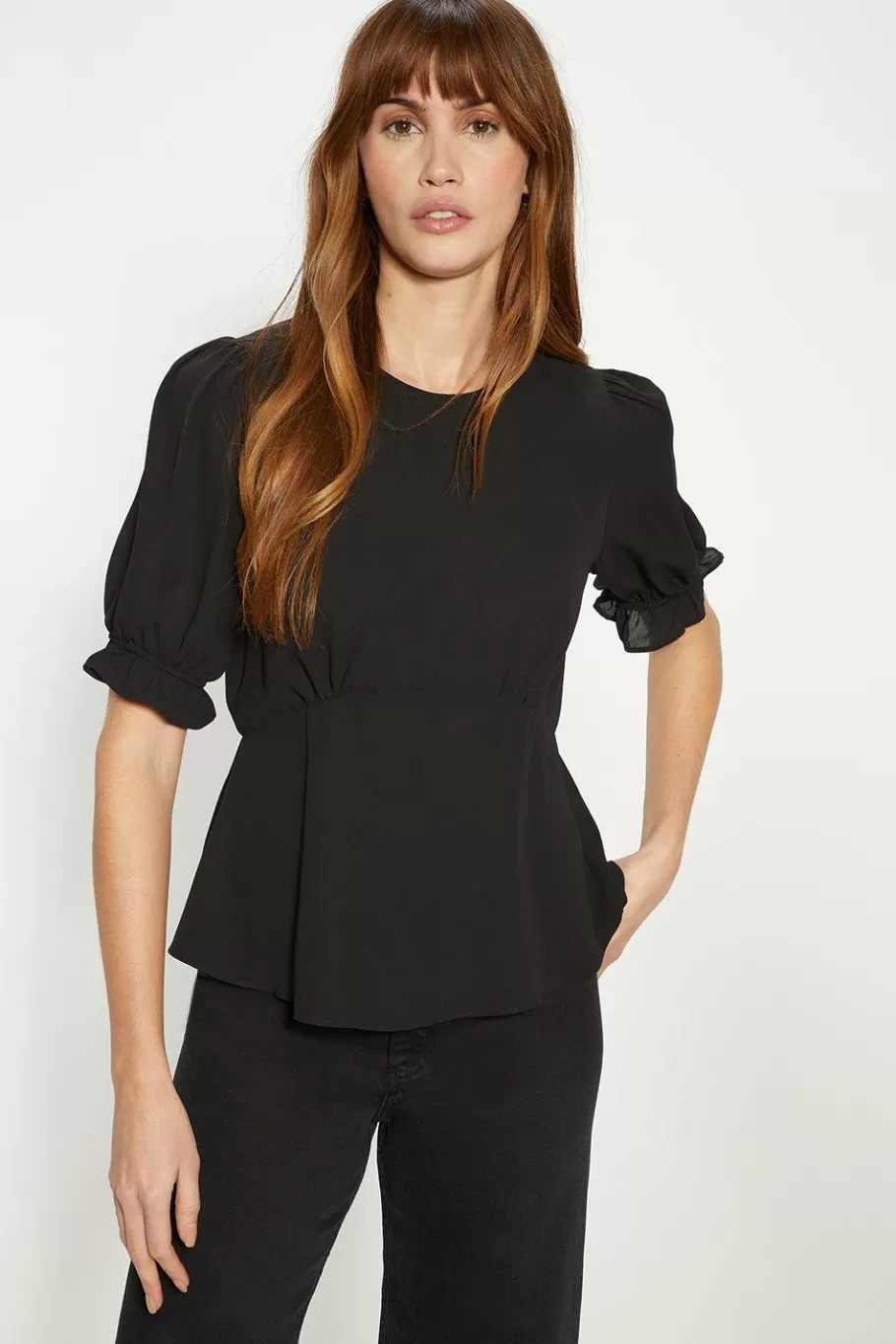 Oasis Essential Woven Tea Top Black Sale