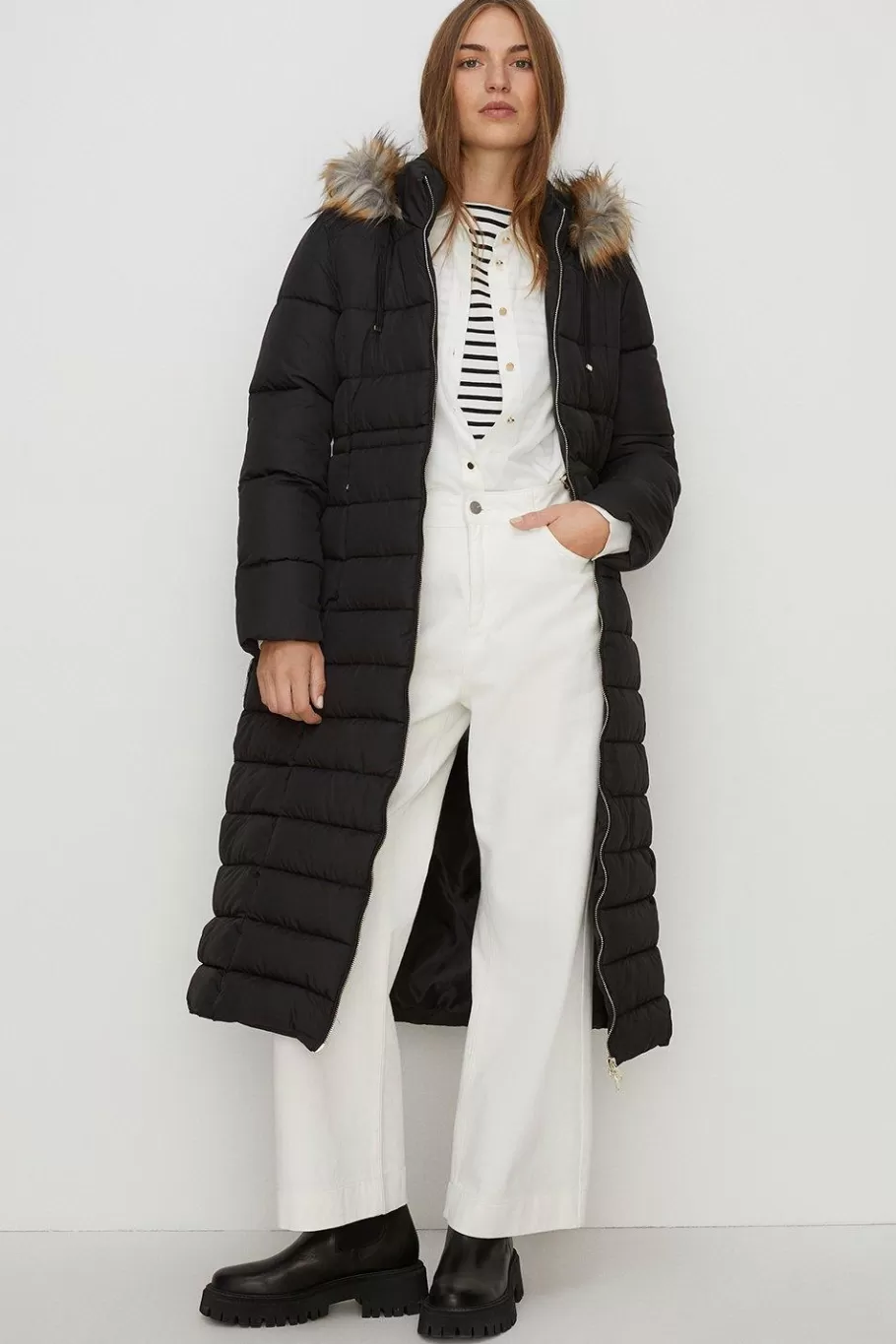 Oasis Extra Warm Longline Puffer Coat Black Shop