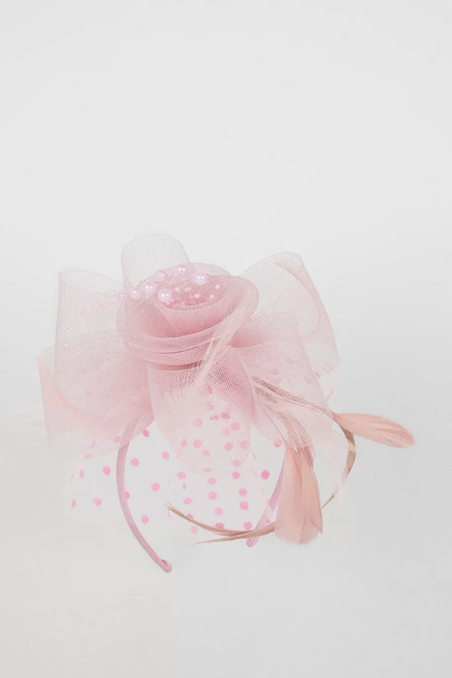 Oasis Feather And Pearl Organza Fascinator Blush Flash Sale