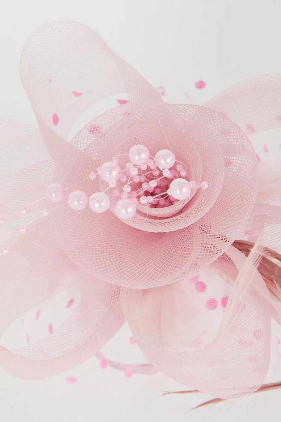 Oasis Feather And Pearl Organza Fascinator Blush Flash Sale