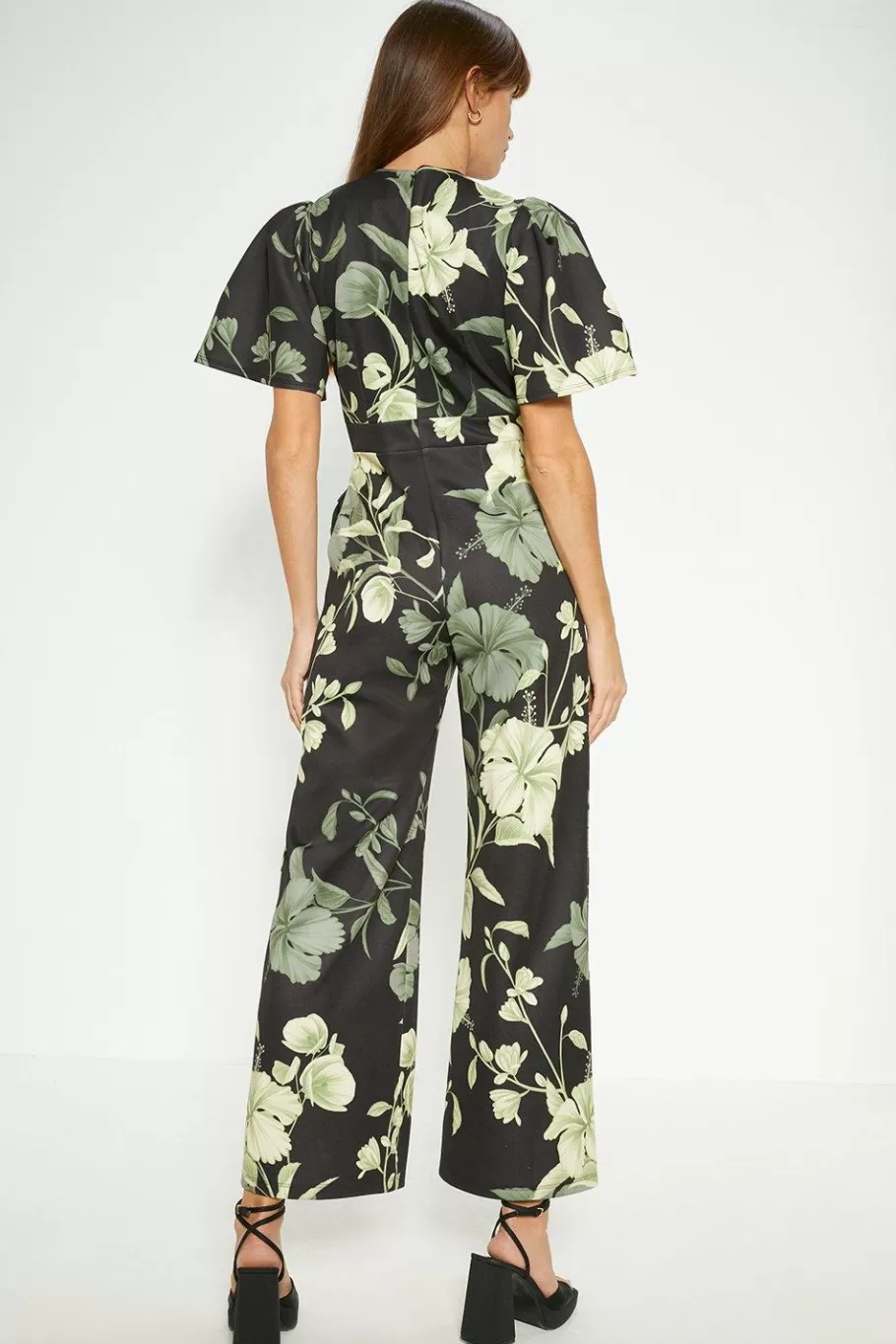 Oasis Floral Printed Scuba Cut Out Jumpsuit Green Online