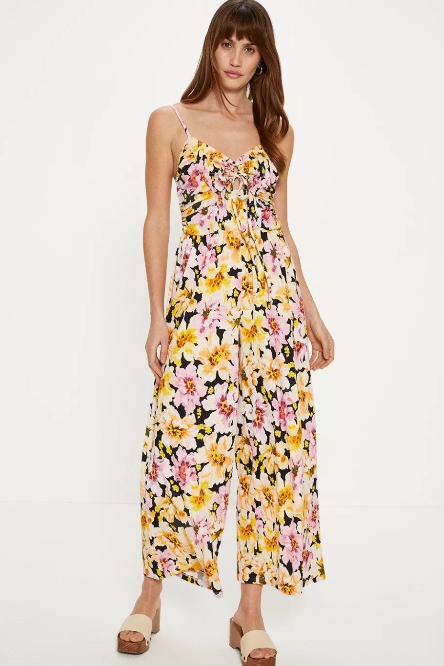 Oasis Floral Tie Back Crinkle Jumpsuit Multi Outlet