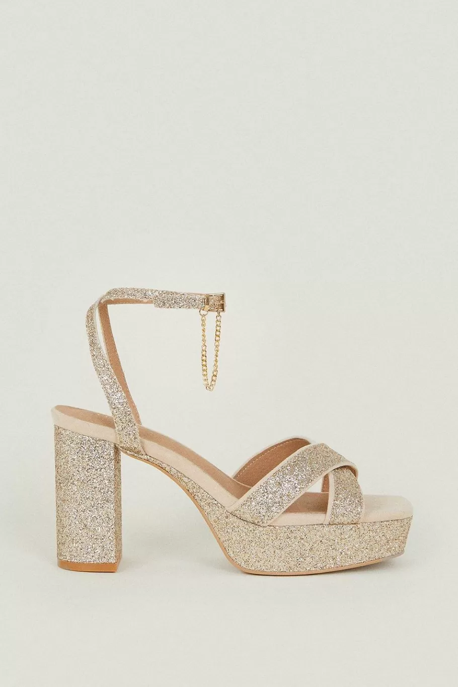 Oasis Glitter Platform Sandals Gold Store