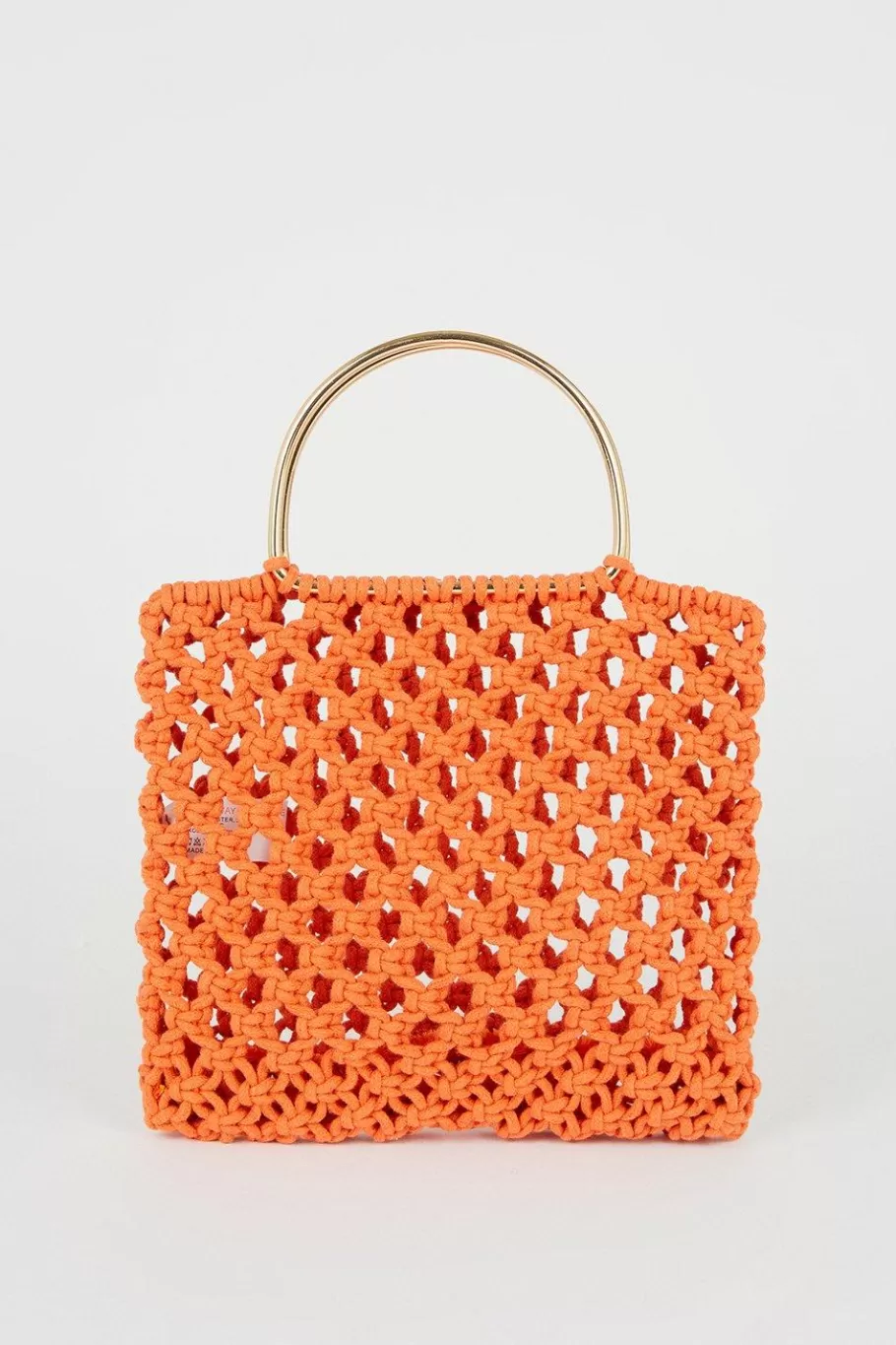 Oasis Hand Crotchet Ring Handlebag Orange Shop