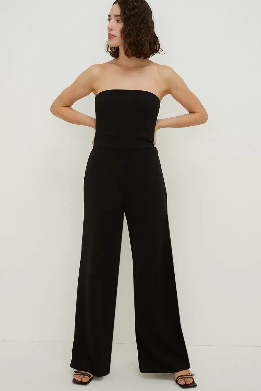 Oasis Jersey Crepe Bandeau Jumpsuit Black Sale