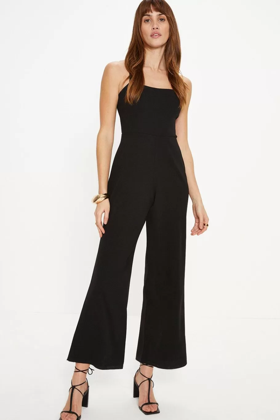 Oasis Jersey Crepe Strappy Back Jumpsuit Black Store