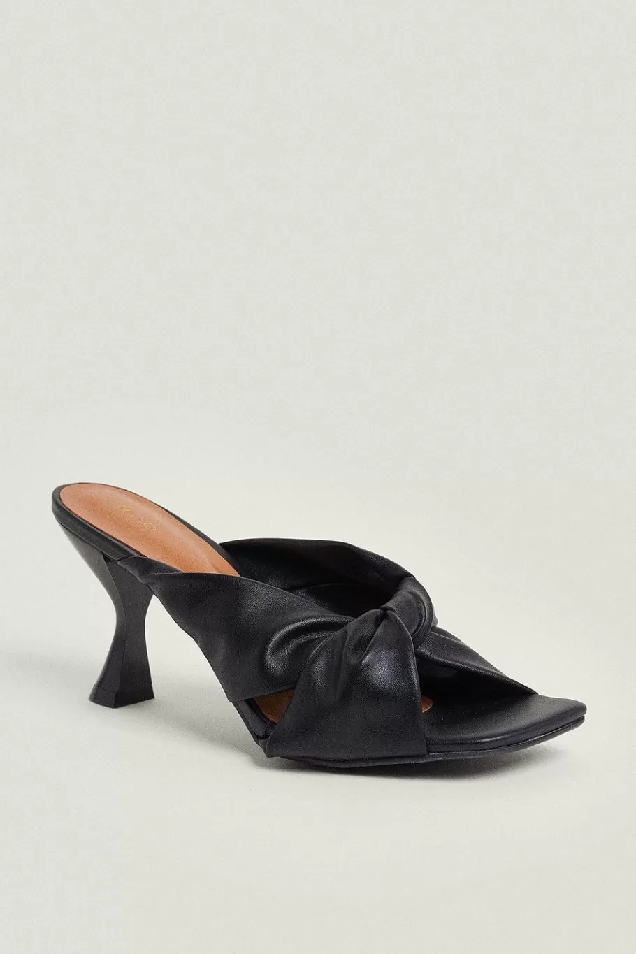 Oasis Knot Heeled Mule Black Best Sale