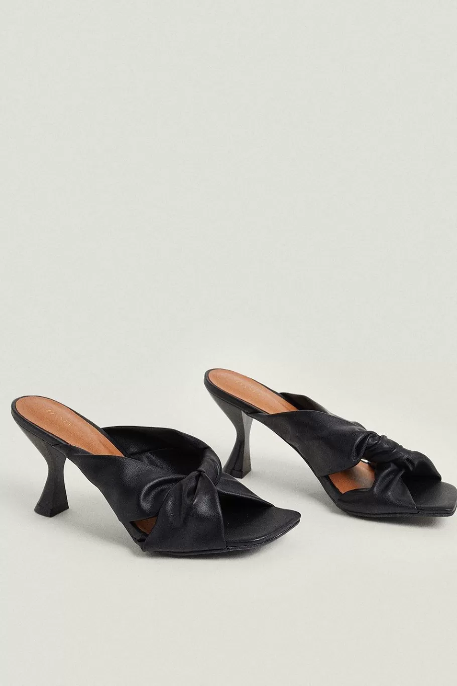 Oasis Knot Heeled Mule Black Best Sale