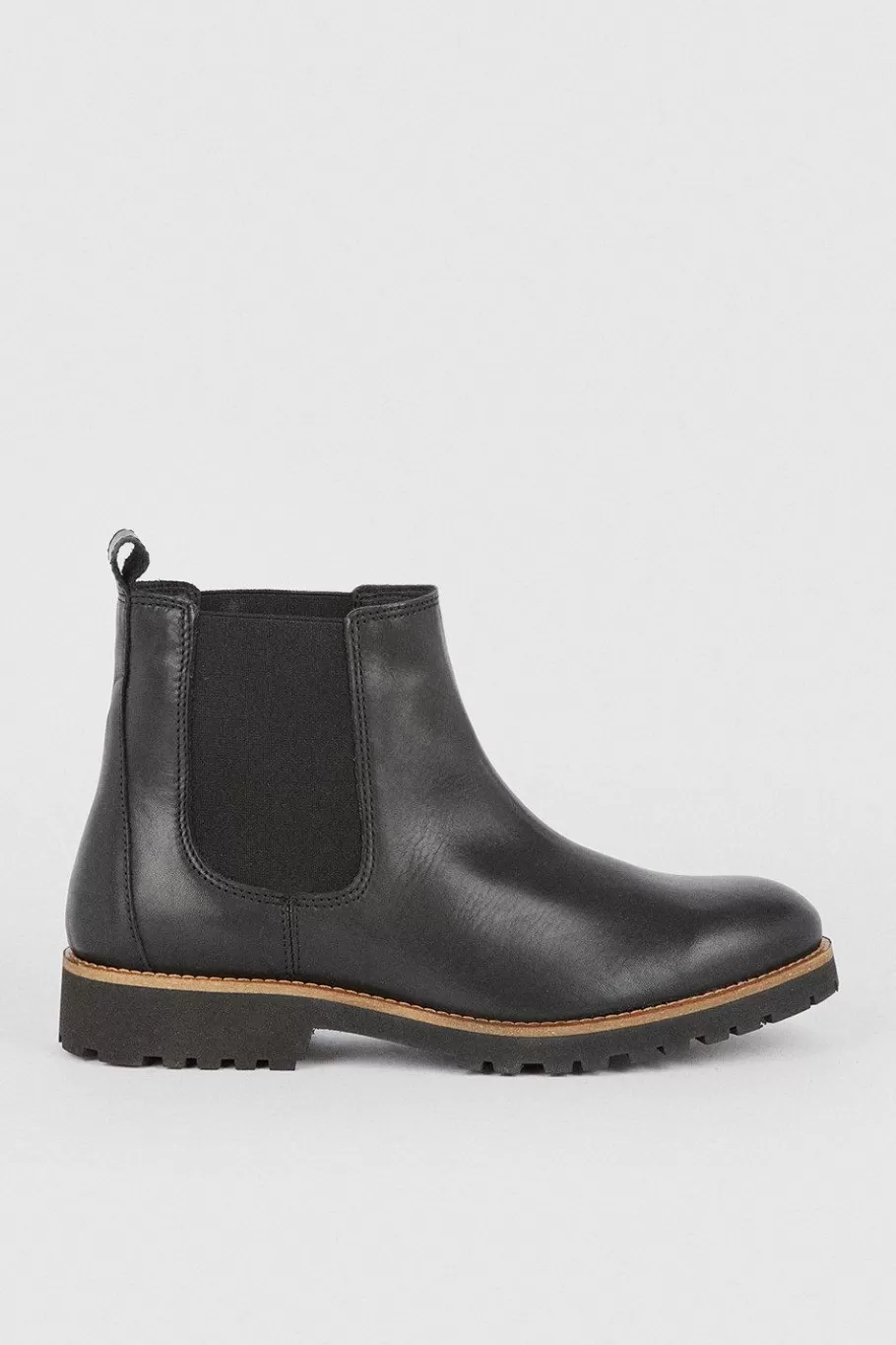 Oasis Leather Chelsea Boot Black New