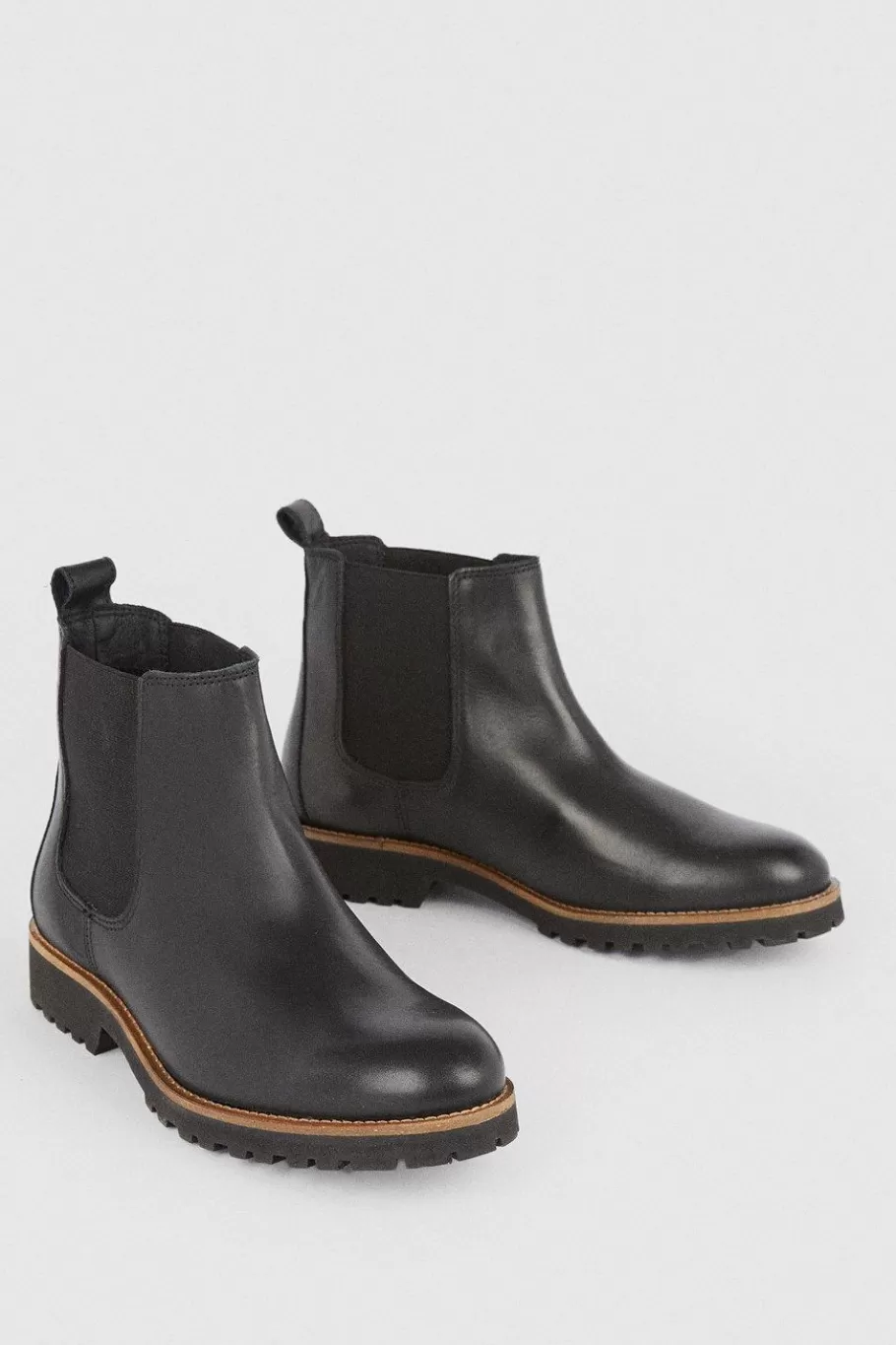 Oasis Leather Chelsea Boot Black New