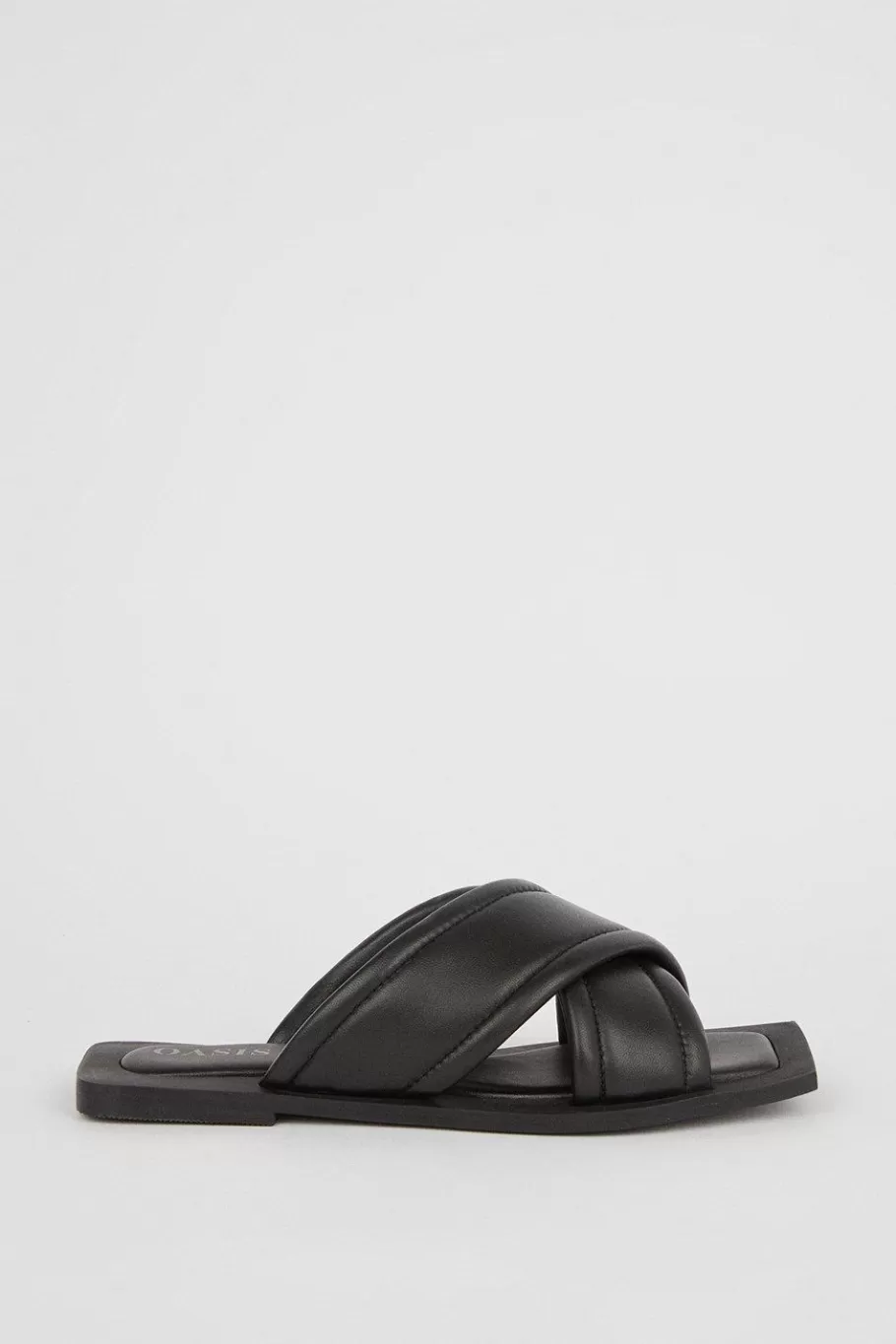 Oasis Leather Padded Cross Over Sandal Black Best Sale