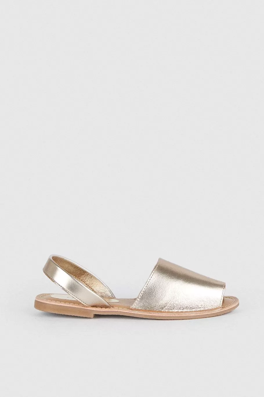 Oasis Leather Sling Back Flat Sandals Rose Gold Cheap