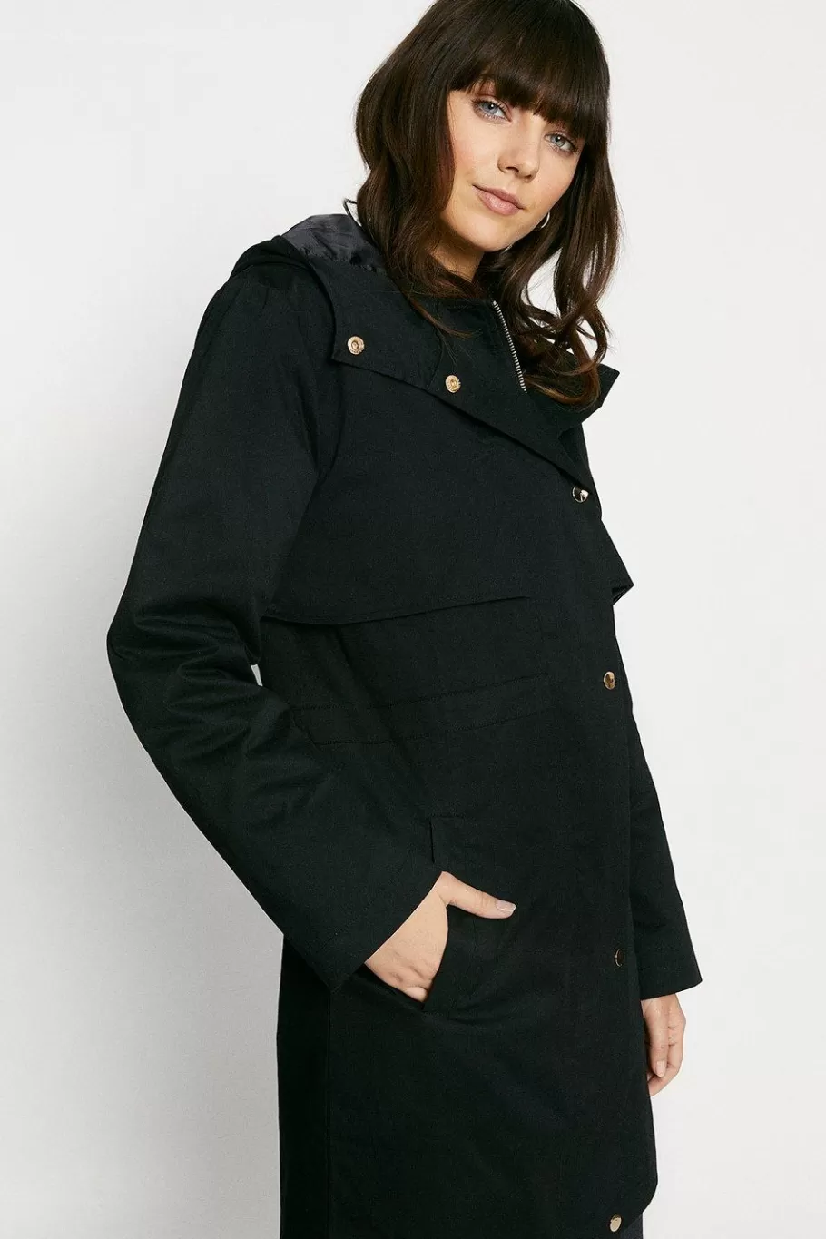 Oasis Lightweight Parka Black Fashion