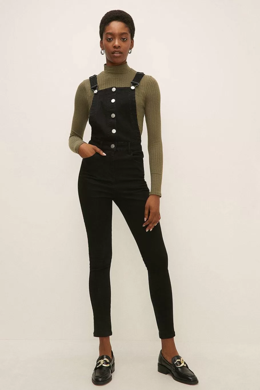 Oasis Lily Dungaree Black Hot