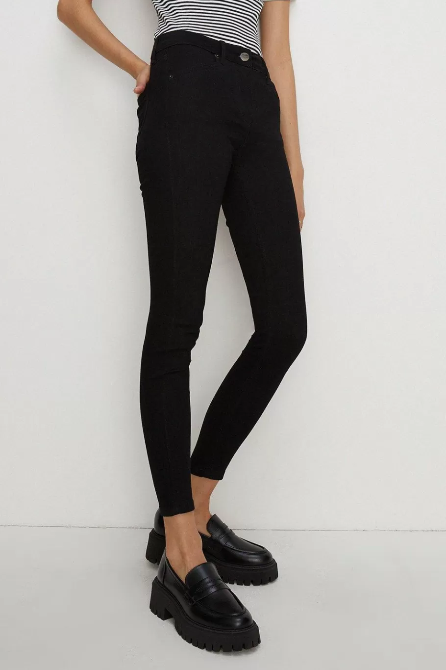 Oasis Long Jade Organic Mid Rise Skinny Jean Black Store