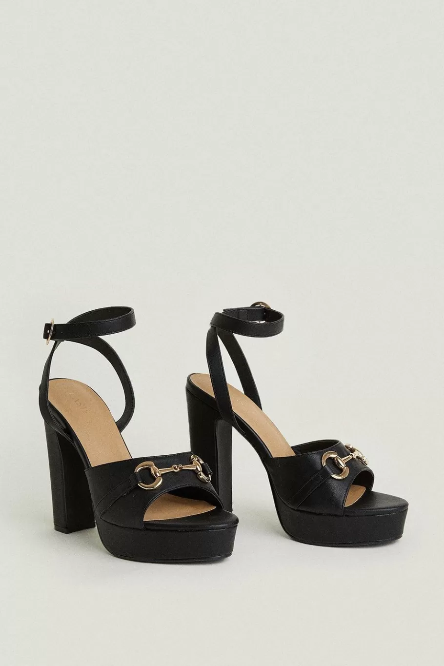 Oasis Metal Trim Platform Sandals Black Outlet