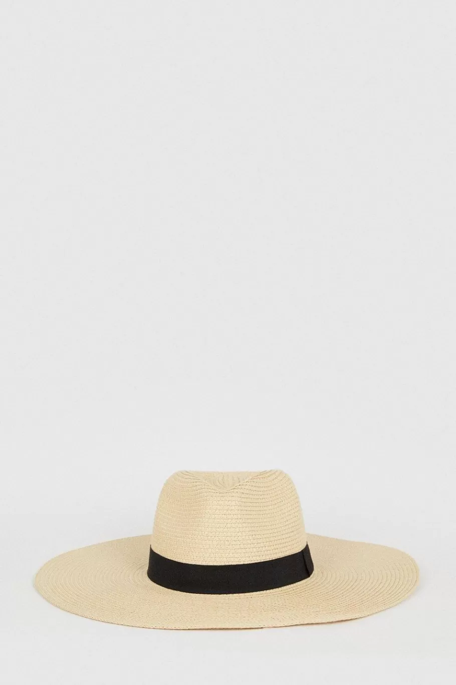 Oasis Oversized Fedora Contrast Band Straw Hat Beige Flash Sale