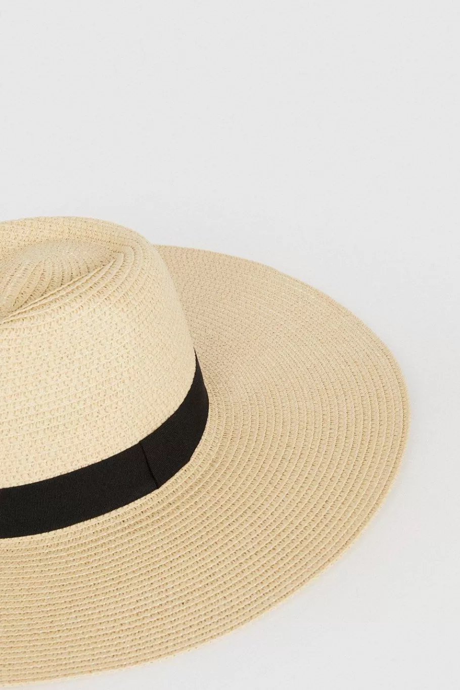 Oasis Oversized Fedora Contrast Band Straw Hat Beige Flash Sale