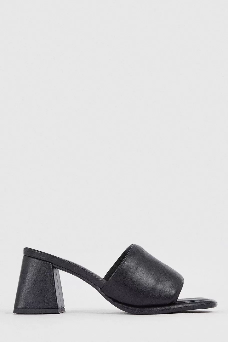 Oasis Padded Mule Block Heel Black Outlet