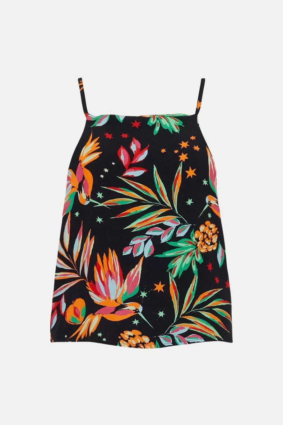 Oasis Palm Printed Co Ord Strappy Top Black Flash Sale