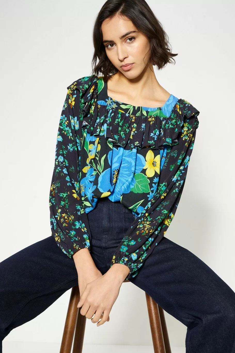 Oasis Patch Print Bold Floral Blouse Multi Best